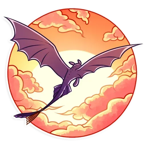 Toothless sunset Discord sticker