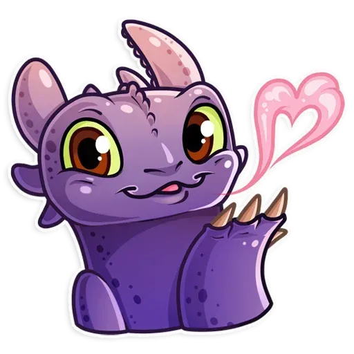 Toothless kiss Discord sticker