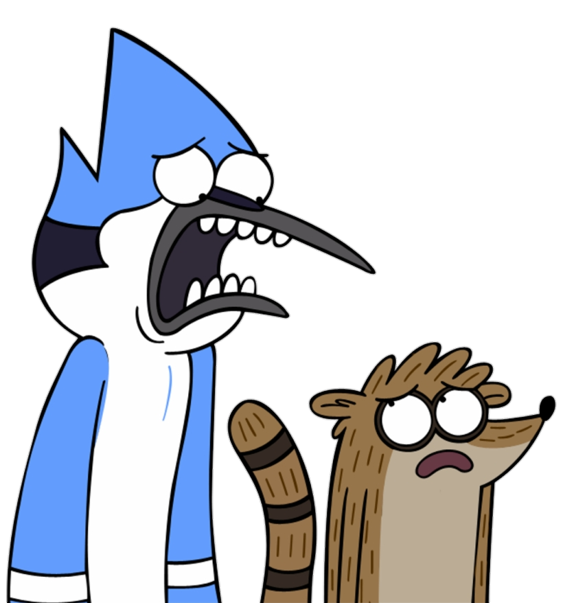 Mordecai Rigby Horrified Discord sticker