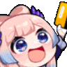 Kokomi Whale Swipe Discord sticker