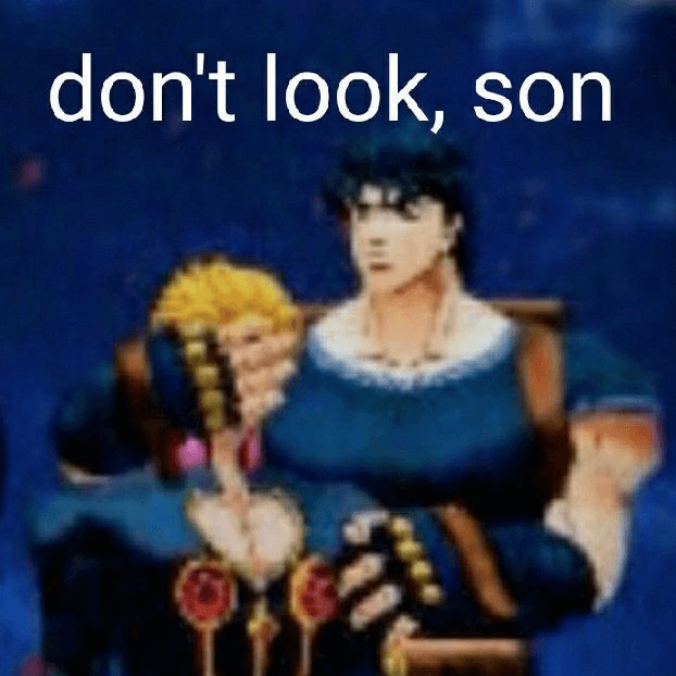 don't look, son Discord sticker