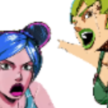 Jolyne & FF pointing Discord sticker