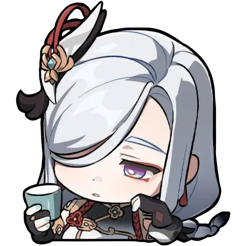 shenhe contemplate Discord sticker