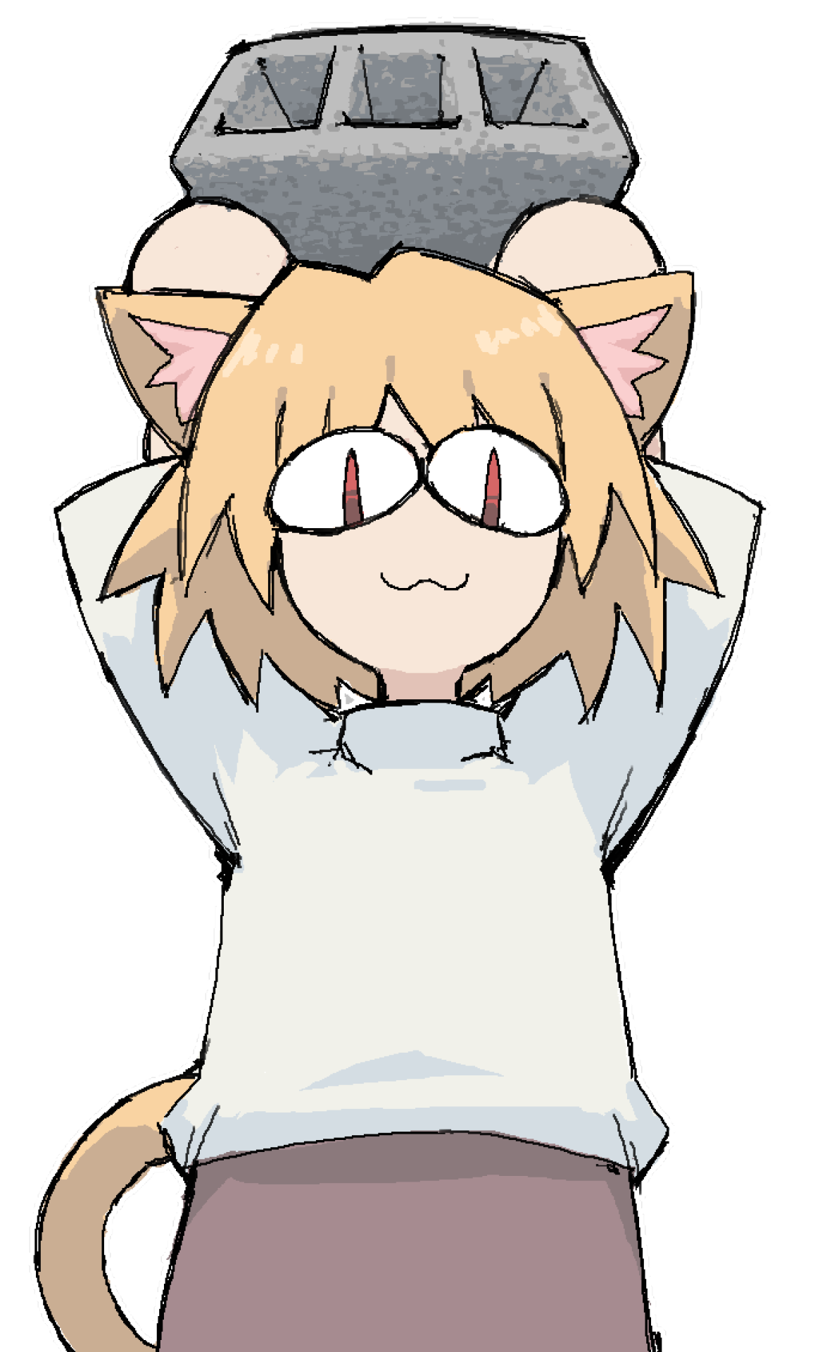neco arc holding a cinderblock Discord sticker